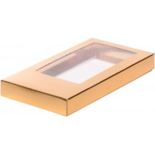 Коробка для шоколадной плитки 180*90*17мм золото